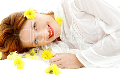 beauty with yellow flowers