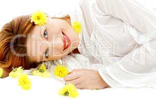 beauty with yellow flowers