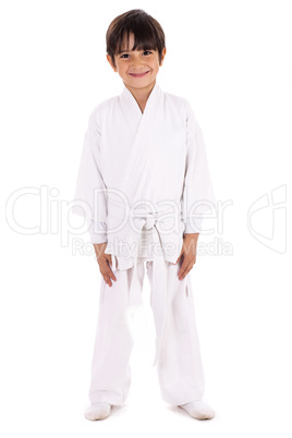 Karate kid in uniform