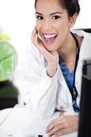 Closeup shot of young asian female doctor
