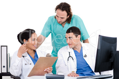 Group of doctors in a meeting at the hospital