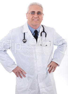 Smiling medical doctor with stethoscope