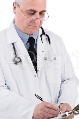 Doctor making his notes