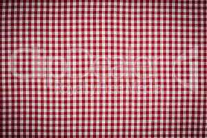 Red and White Gingham Checkered Tablecloth Background with Vigne