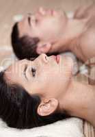 Closeup shot of young attractive couple in a spa