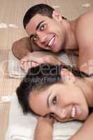 Closeup portrait of a romantic couple on a spa holiday