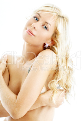 smiling topless blond #2