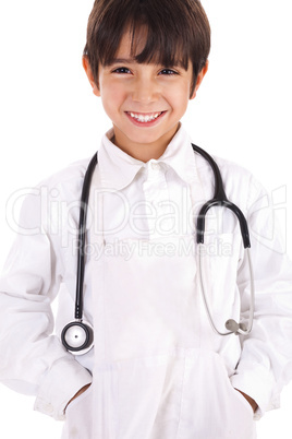 young boy dressed as doctor