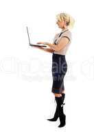 elegant businesswoman with laptop