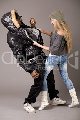 White woman fighting with her boyfriend