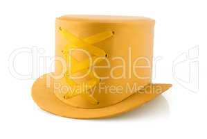 Yellow hat with ribbon