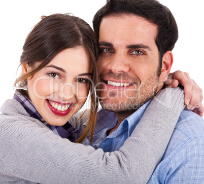 Beautiful young couple closeup shot