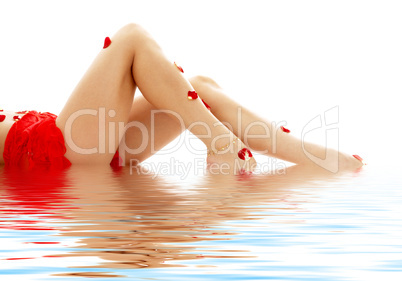 long legs lady in water