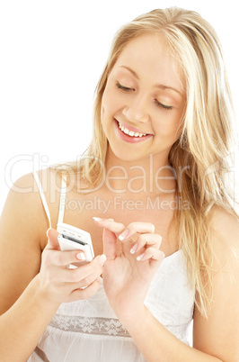 teenage girl with a white phone