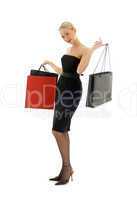 shopping blond in black dress #2