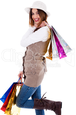 young women enjoyed shopping a