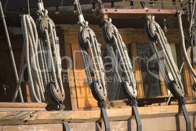 Marine cords on an old ship