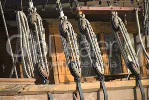 Marine cords on an old ship