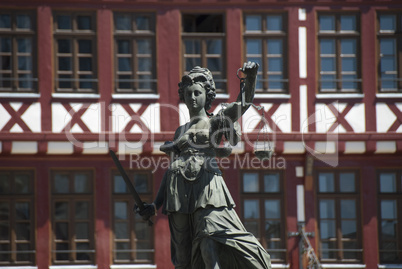 Justitia, Bronze Sculpture in Frankfurt am Main