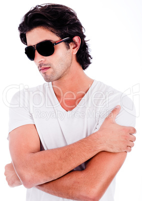 young man with black sunglasses