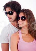 young couple with sunglasses