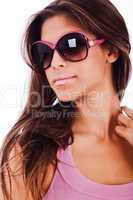 attractive young woman wearing sunglasses