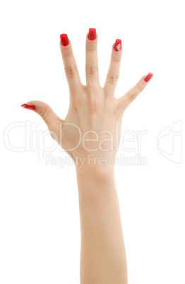 hand with red nails