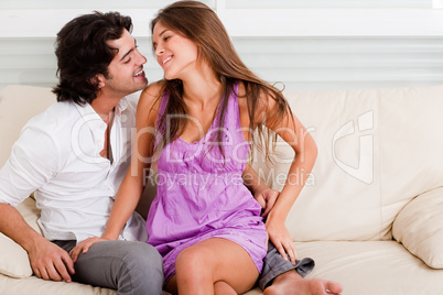 Romantic young couple enjoying their love