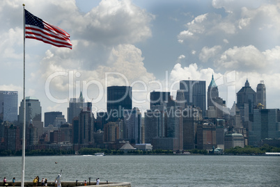 the skyline of Manhattan