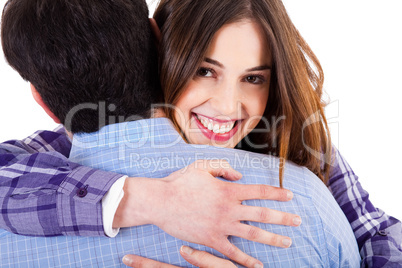 Cute lovers women hugging