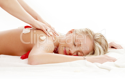 professional massage with flower petals #2