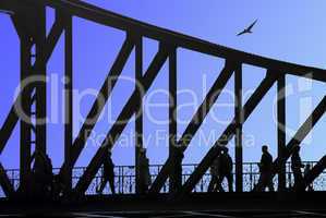 silhouette of a bridge