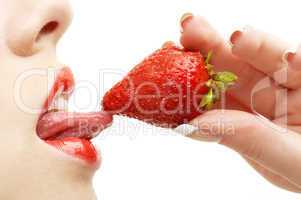 strawberry, lips and tongue