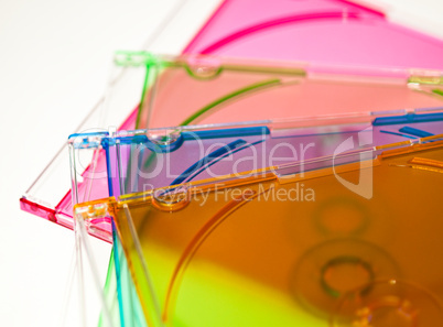 A group of CD/DVD Cases, colourful
