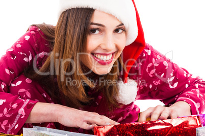 Santa girl smiling