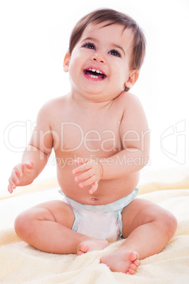 Lovely baby with diaper