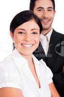 Close up portrait of a young business people smiling