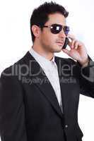 Young attractive business man on the phone