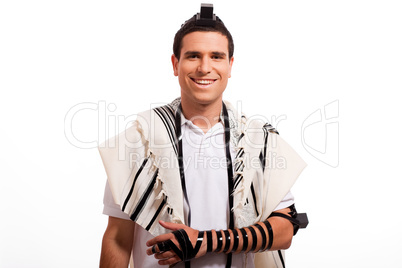 Portrait of happy jewish man smiling