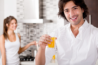 youn couple cheersing