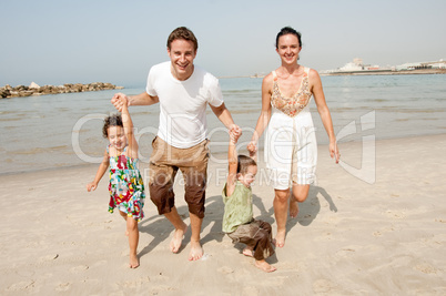 Family  in the beach