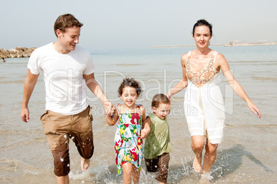 Family  in the beach