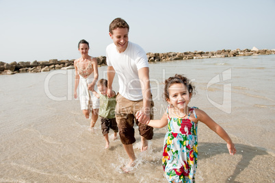 Family  in the beach