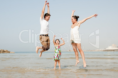 Family  in the beach