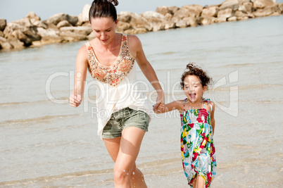 mother holds daughter