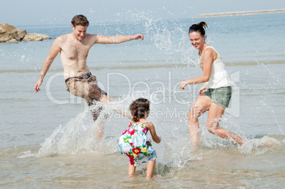 Family in the beach