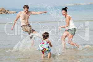 Family in the beach
