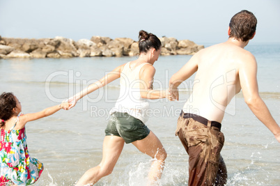 Family  in the beach