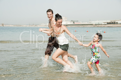 Family  in the beach