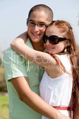 young couple smile